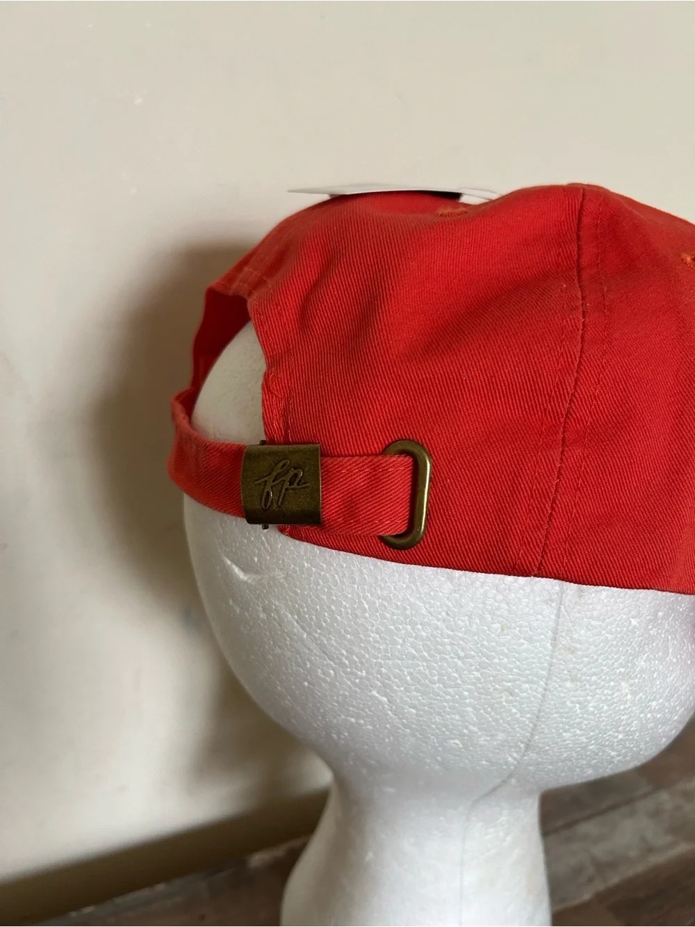 Free People NWT baseball cap hat rasperry orange